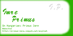 imre primus business card